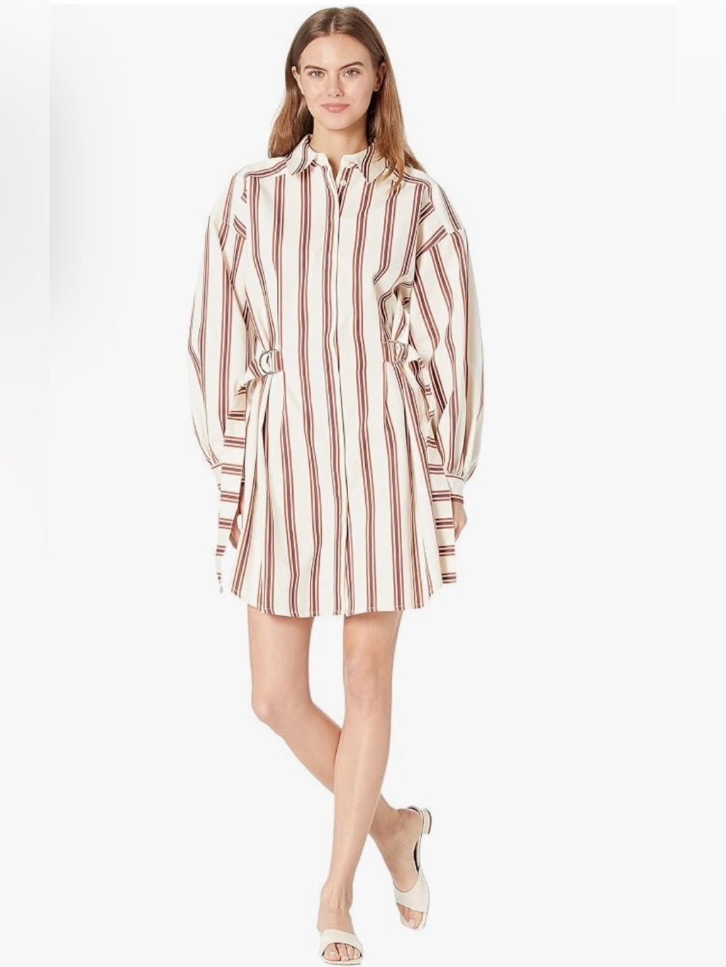 Ted Baker Womens Kaate Midi Shirtdress With Waist Tie Nude 3-Size 8